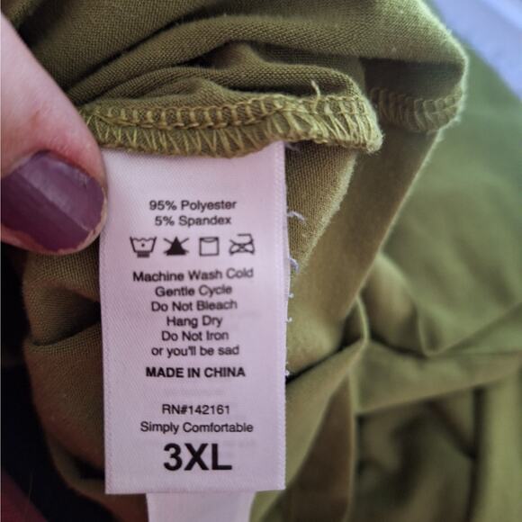 3X LuLaRoe Olive Short Sleeve Women's Tee - Picture 4 of 5
